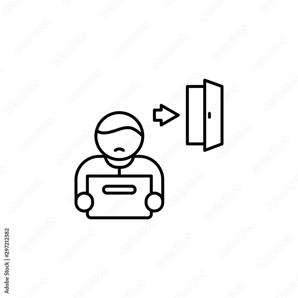Dismissal worker office icon. Simple line, outline vector of office icons for ui and ux, website or mobile application