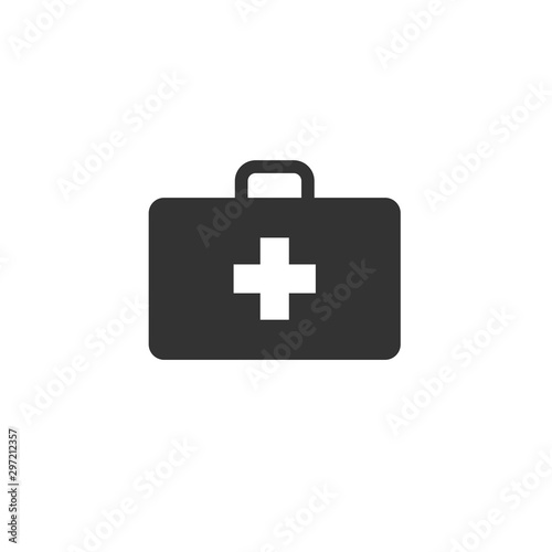 Medicine Bag vector icon black on white background. symbol