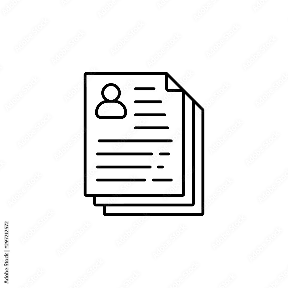 Files, account icon. Simple line, outline vector of confidential information icons for ui and ux, website or mobile application Files, account icon. Simple line, outline vector of confidential information icons for ui and ux, website or mobile application