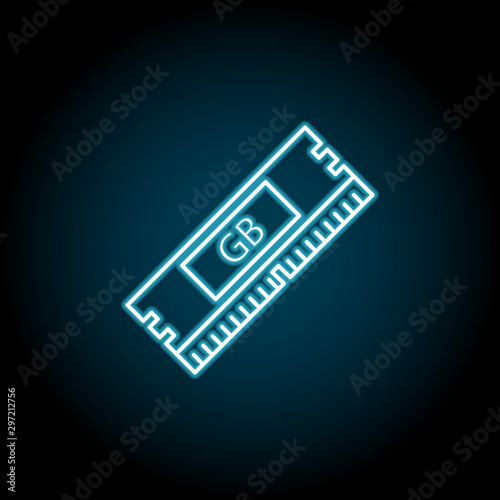 hardware, memory, ram neon icon. Simple thin line, outline vector of hardware icons for UI and UX, website or mobile application