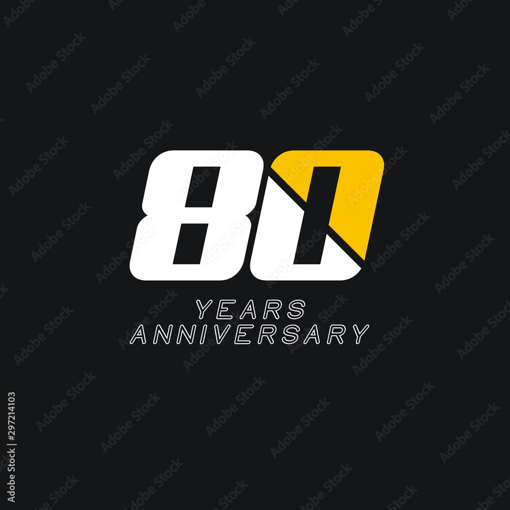 Obraz premium 80 Year Anniversary Vector Template Design Illustration