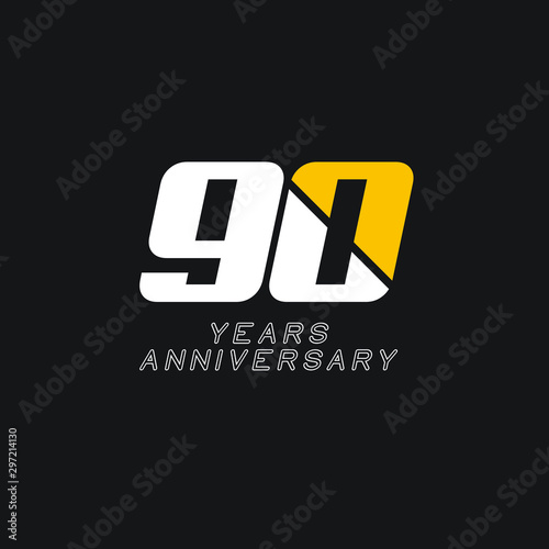 90 Year Anniversary Vector Template Design Illustration