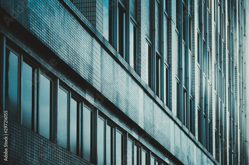 Modern office building close up in Hong Kong