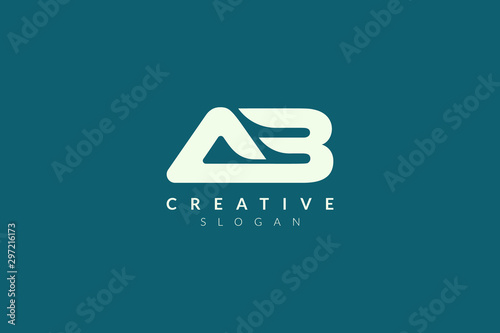Monogram logo design combining letters A and B. Simple and modern vector design for business brand and product.