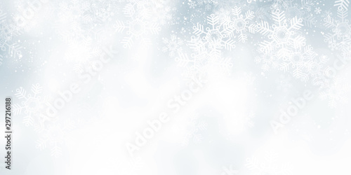 white snow blur abstract background. Bokeh Christmas blurred beautiful shiny Christmas lights