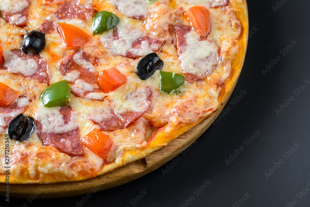Pizza isolated on black Pizza isolated on black