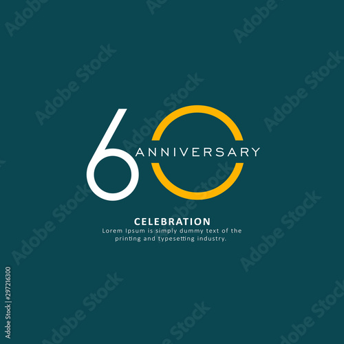 60 Year Anniversary Vector Template Design Illustration