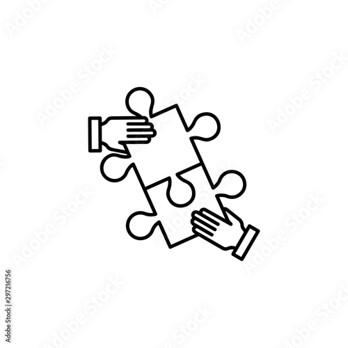 Collaboration hand puzzle school icon. Element of school icon