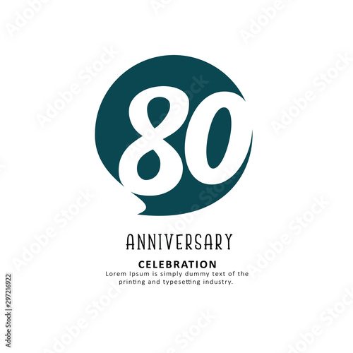 80 Year Anniversary Vector Template Design Illustration