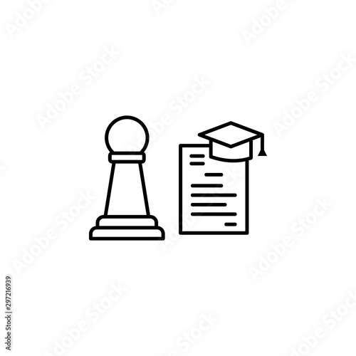 Chess graduation cap school icon. Element of school icon