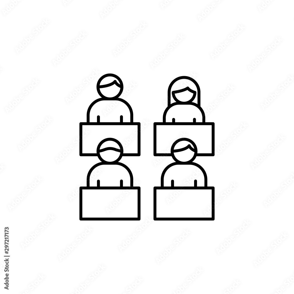Desks pupils school icon. Element of school icon Desks pupils school icon. Element of school icon