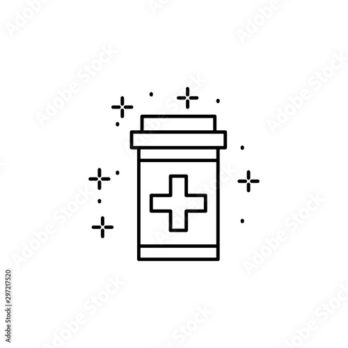 Pills jar icon. Simple line, outline vector of battle royale games icons for ui and ux, website or mobile application