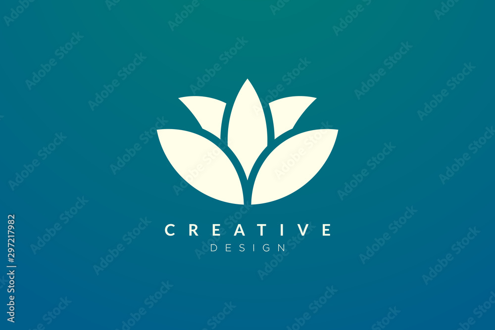 Obraz premium Abstract flower and leaf logo design. Simple and modern vector design for business brands in the spa, hotel, beauty, health, fashion, cosmetic, boutique, salon, yoga, therapy.