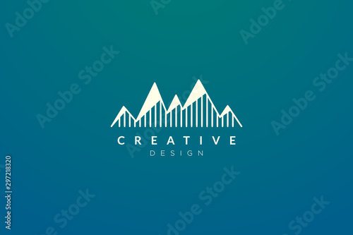 Triangle shaped mountain logo design. Minimalist and modern vector design for your business brand or product.