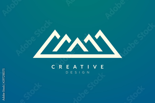 Triangle shaped mountain logo design. Minimalist and modern vector design for your business brand or product.