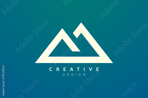 Triangle shaped mountain logo design. Minimalist and modern vector design for your business brand or product.