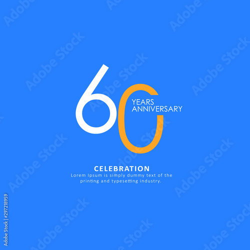 60 Year Anniversary Vector Template Design Illustration