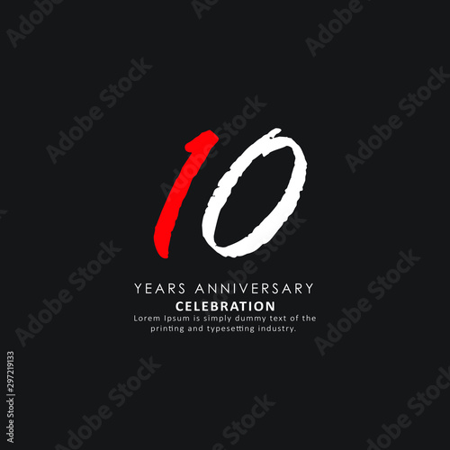 10 Year Anniversary Vector Template Design Illustration