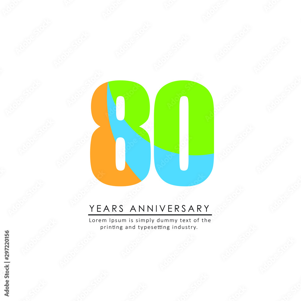 80 Year Anniversary Vector Template Design Illustration 80 Year Anniversary Vector Template Design Illustration