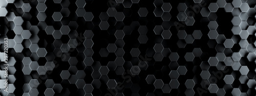 Panel kuchenny z motywem Dark hexagon wallpaper or background - 3d render