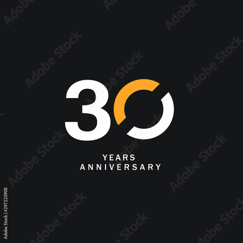 30 Year Anniversary Vector Template Design Illustration