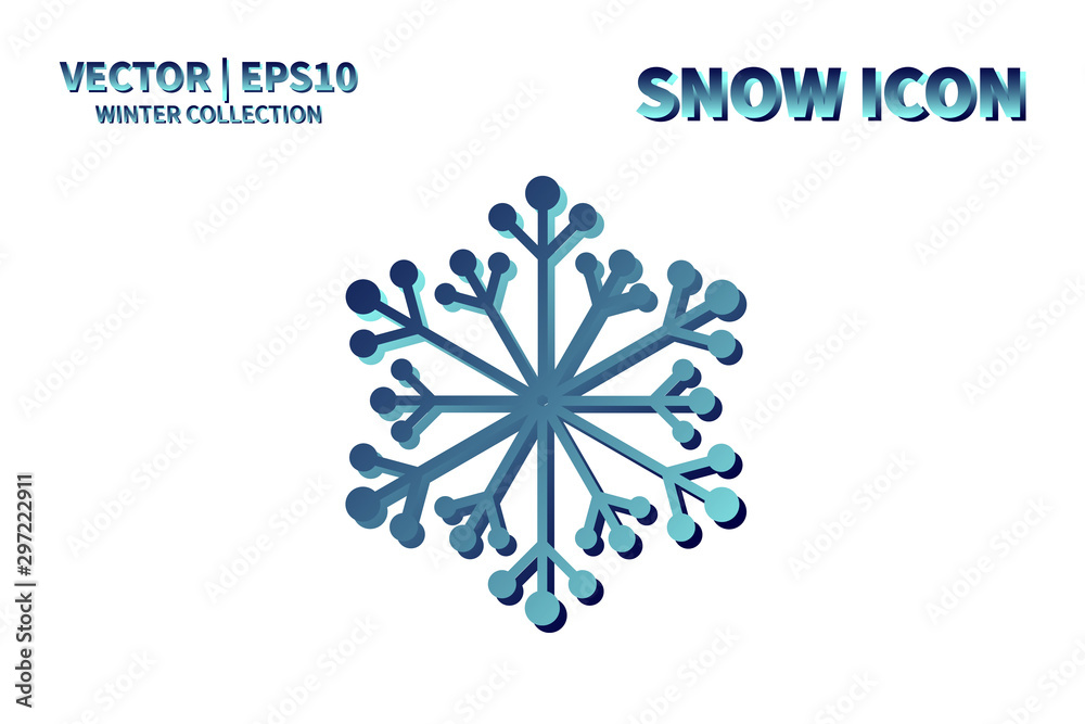 Snowflake vector icon. Christmas and winter snow flake element. Isolated flat new year holiday decoration illustration. Cold weather object design Snowflake vector icon. Christmas and winter snow flake element. Isolated flat new year holiday decoration illustration. Cold weather object design