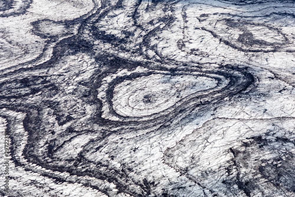 Naklejka premium Iceland glacier aerial photography with beautiful abstract colours