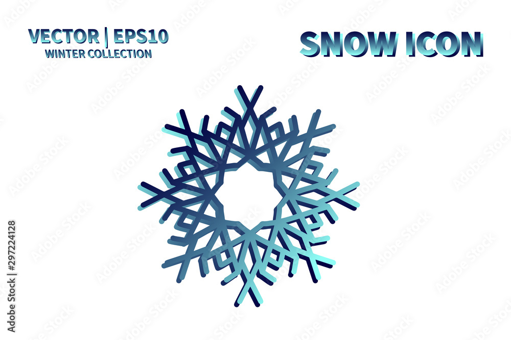 Snowflake vector icon. Christmas and winter snow flake element. Isolated flat new year holiday decoration illustration. Cold weather object design Snowflake vector icon. Christmas and winter snow flake element. Isolated flat new year holiday decoration illustration. Cold weather object design