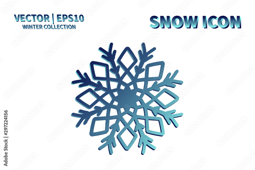 Snowflake vector icon. Christmas and winter snow flake element. Isolated flat new year holiday decoration illustration. Cold weather object design Snowflake vector icon. Christmas and winter snow flake element. Isolated flat new year holiday decoration illustration. Cold weather object design