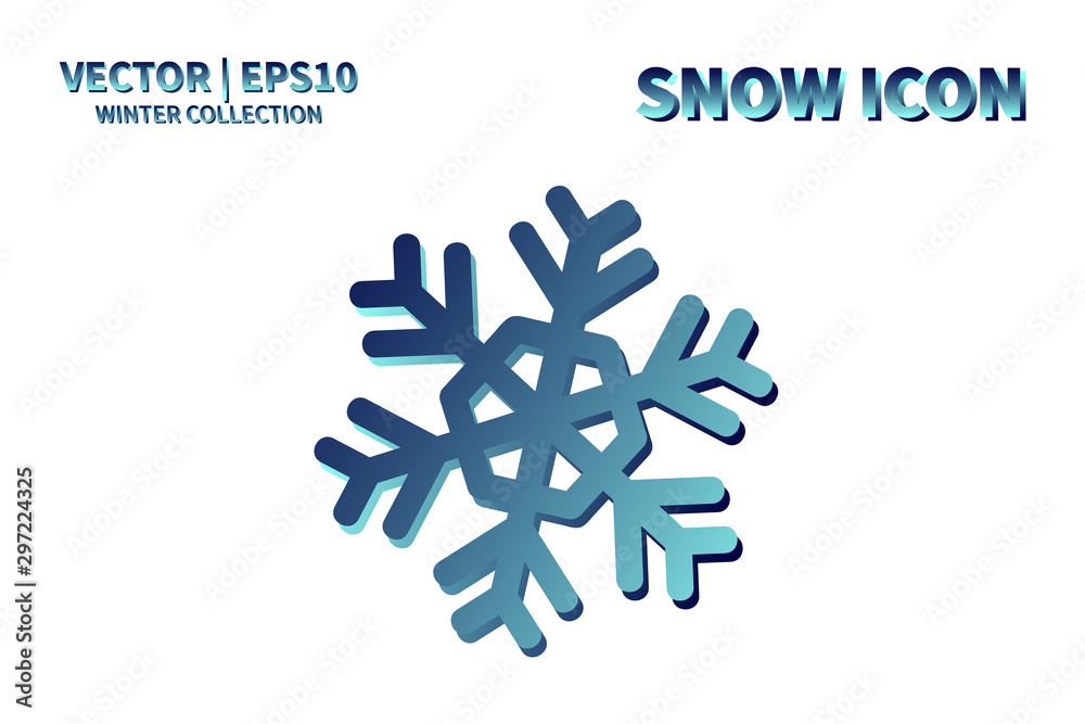 Snowflake vector icon. Christmas and winter snow flake element. Isolated flat new year holiday decoration illustration. Cold weather object design Snowflake vector icon. Christmas and winter snow flake element. Isolated flat new year holiday decoration illustration. Cold weather object design