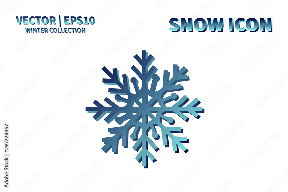 Snowflake vector icon. Christmas and winter snow flake element. Isolated flat new year holiday decoration illustration. Cold weather object design Snowflake vector icon. Christmas and winter snow flake element. Isolated flat new year holiday decoration illustration. Cold weather object design