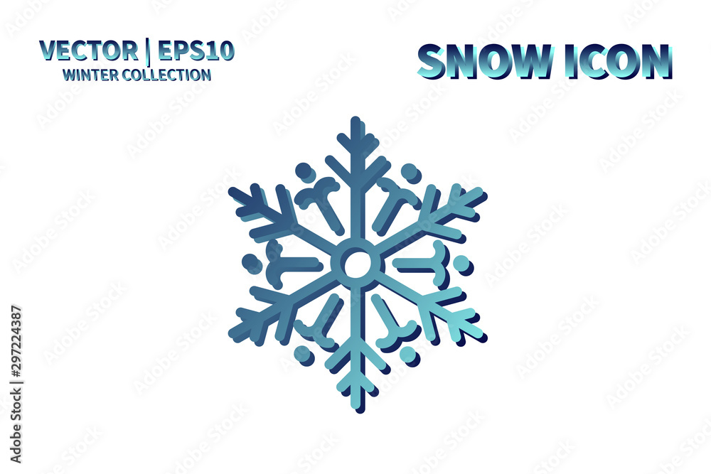 Snowflake vector icon. Christmas and winter snow flake element. Isolated flat new year holiday decoration illustration. Cold weather object design Snowflake vector icon. Christmas and winter snow flake element. Isolated flat new year holiday decoration illustration. Cold weather object design