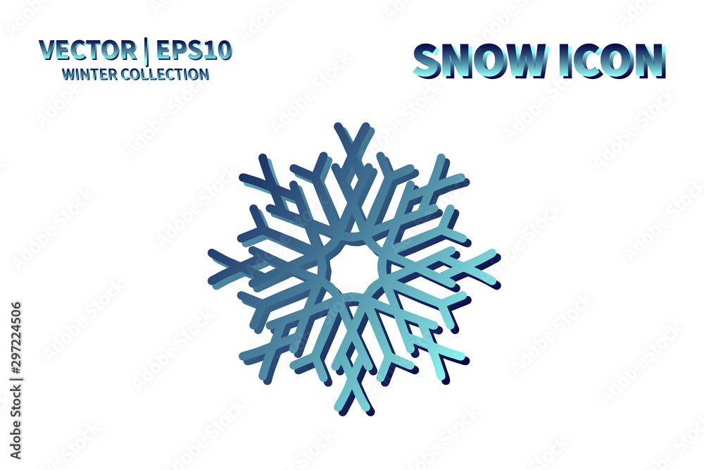 Snowflake vector icon. Christmas and winter snow flake element. Isolated flat new year holiday decoration illustration. Cold weather object design Snowflake vector icon. Christmas and winter snow flake element. Isolated flat new year holiday decoration illustration. Cold weather object design