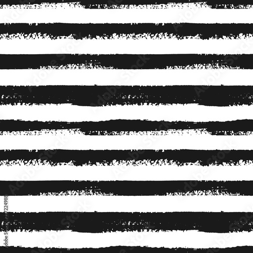 Hand drawn black and white striped seamless pattern. Grunge horizontal dry brush strokes texture. Design for textile  wrapping paper  wallpaper.