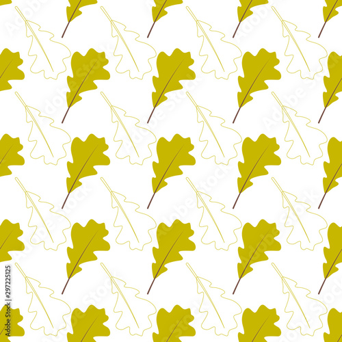 Seamless vector pattern with autumn leaves on a white background