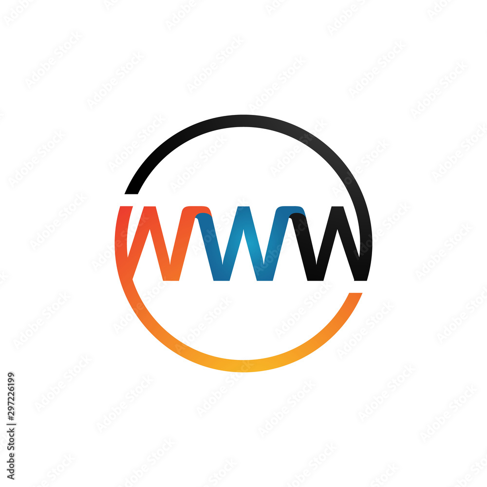 world wide web www logo vector design icon symbol sign illustrations