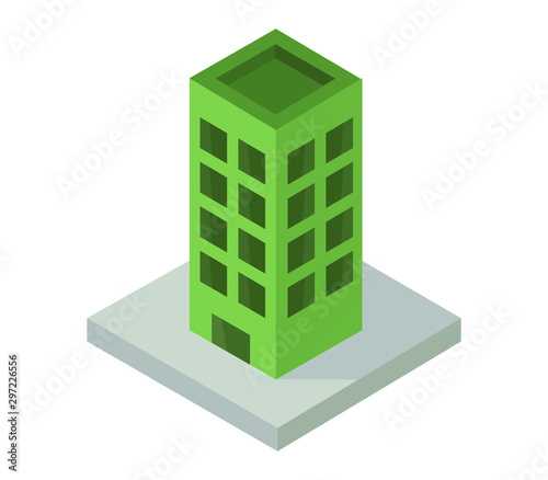 Isometric skyscraper icon