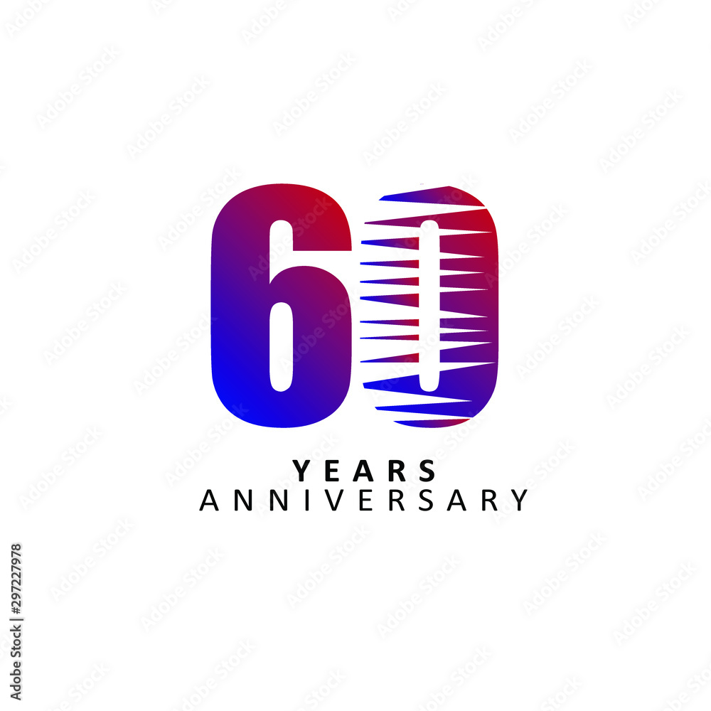 60 Year Anniversary Vector Template Design Illustration 60 Year Anniversary Vector Template Design Illustration