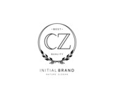 C Z CZ Beauty vector initial logo, handwriting logo of initial signature, wedding, fashion, jewerly, boutique, floral and botanical with creative template for any company or business.