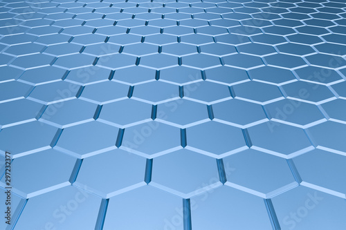 Blue hexagon pattern - honeycomb concept