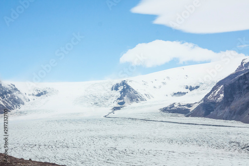 Ice formations and crevasses of Skaftafellsj  kull glacier  part of Vatnaj  kull National Park in Iceland  ice sheet