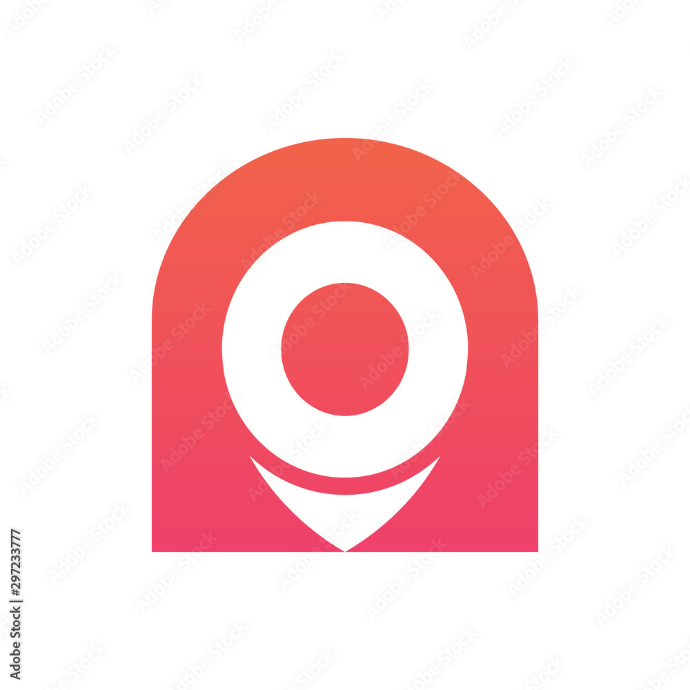 Abstract map pin logo icon design, vector illustration Abstract map pin logo icon design, vector illustration