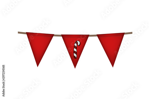 Christmas and new year flag garland.