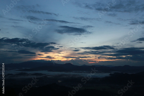 View of the famous Low Level Cloud at Toraja Utara  seen from To   Tombi  Sulawesi  Indonesia