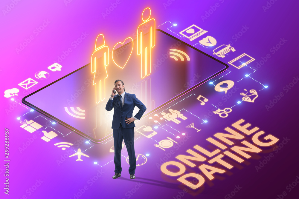 Concept of online dating and matching Concept of online dating and matching
