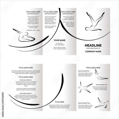 Pilates trifold brochure vector template