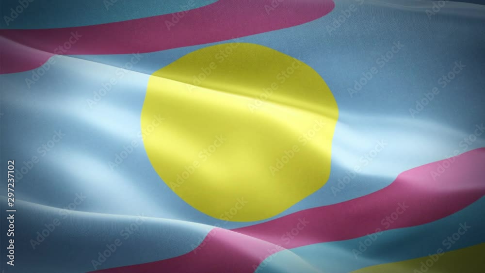 Rainbow Flowergender Pride Flag video waving in wind. Diurnalgender