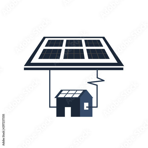 Solar panel and house icon