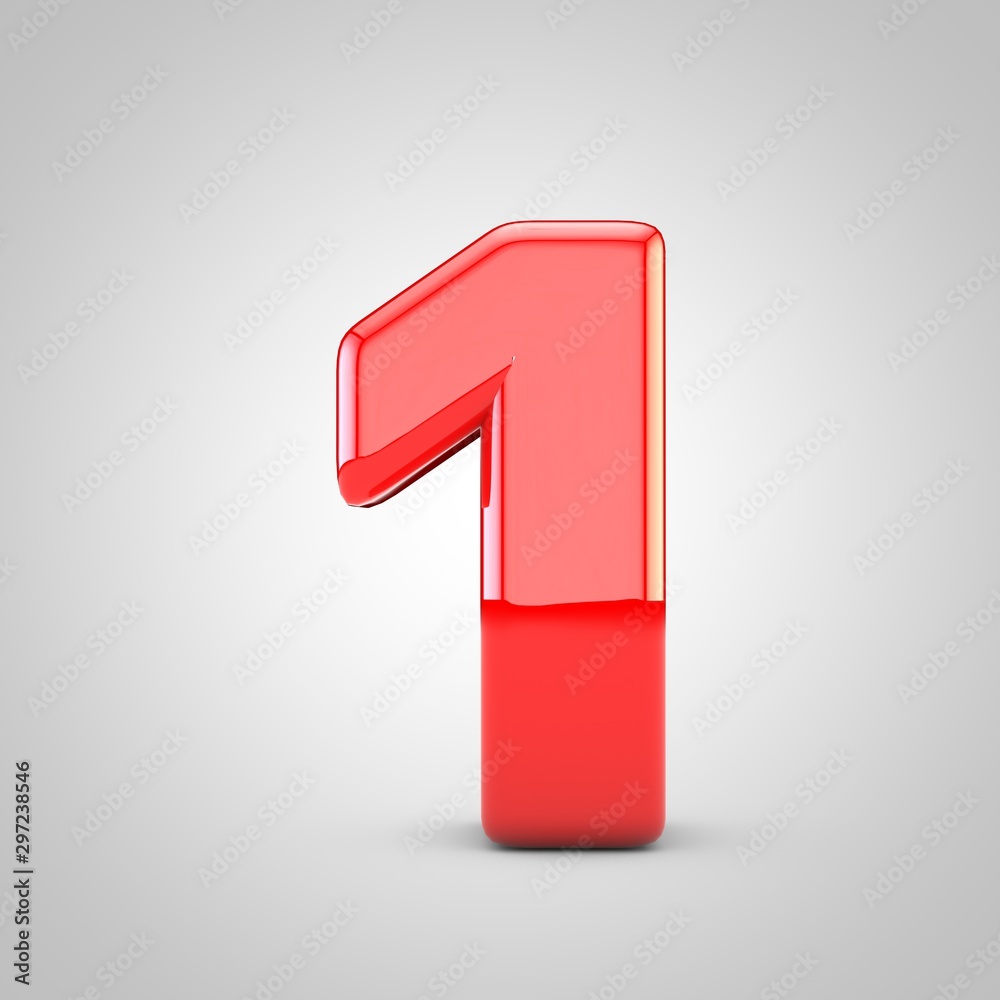 3D Red number 1 Isolated White Background 3D Red number 1 Isolated White Background