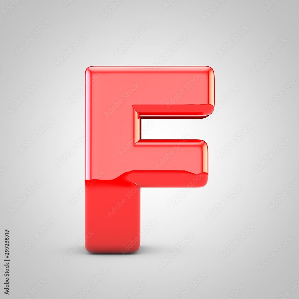 3D Red Letter F uppercase Isolated White Background 3D Red Letter F uppercase Isolated White Background